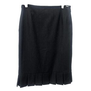 Jones New York Gray Pencil Straight Skirt Ruffle Flounce On Bottom Corpcore